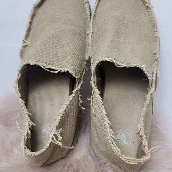 Crocs Santa Cruz Canvas Loafers Men’s Beige Slip On Shoes Size 8 main image 7